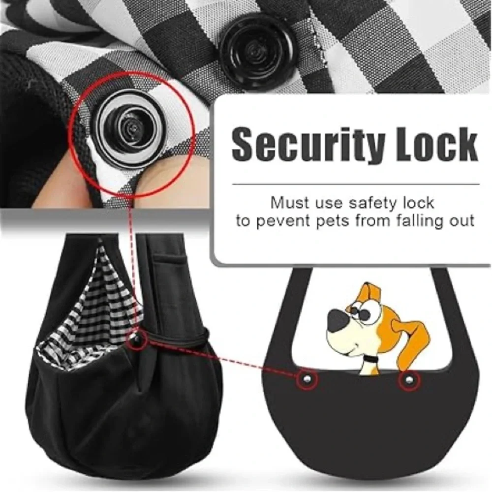 Tomkas Small Dog Sling Puppy Carrier Adjustable/Reversible Strap/Zip Pocket Sz:S